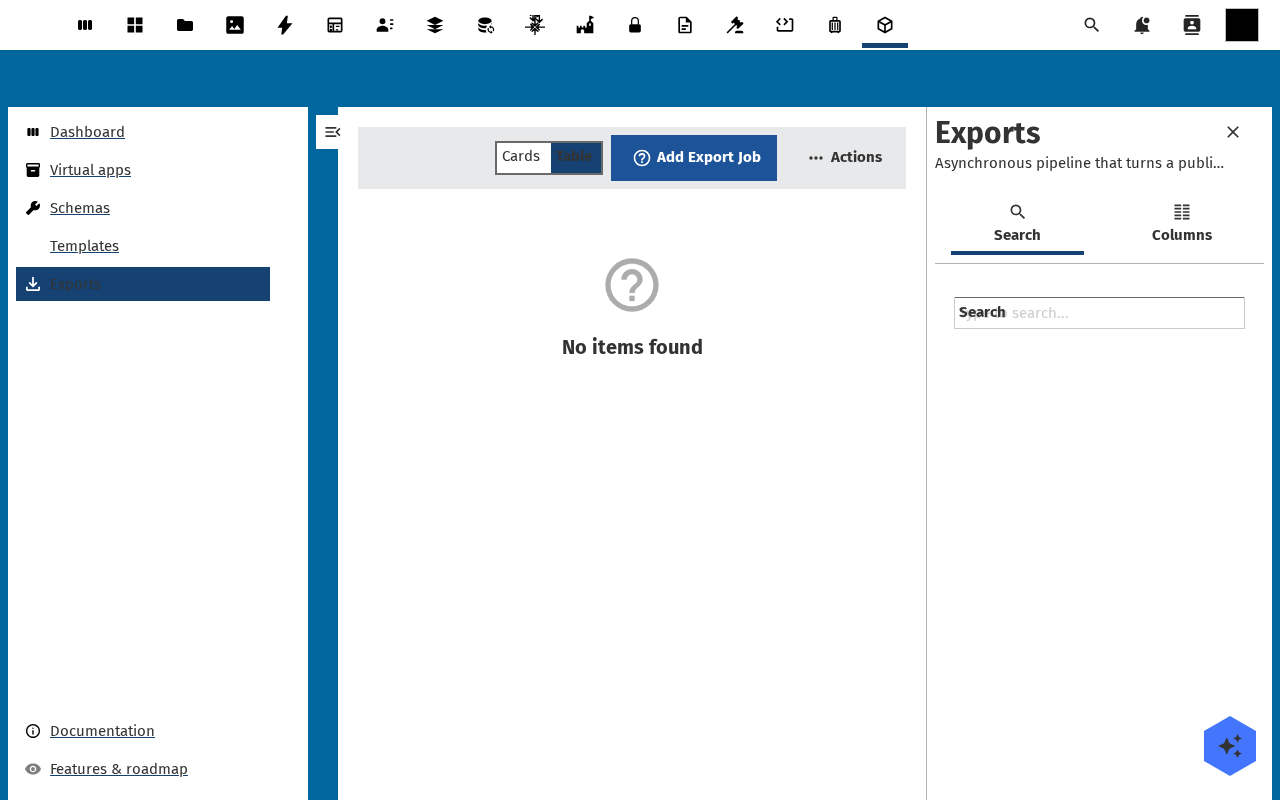An export running